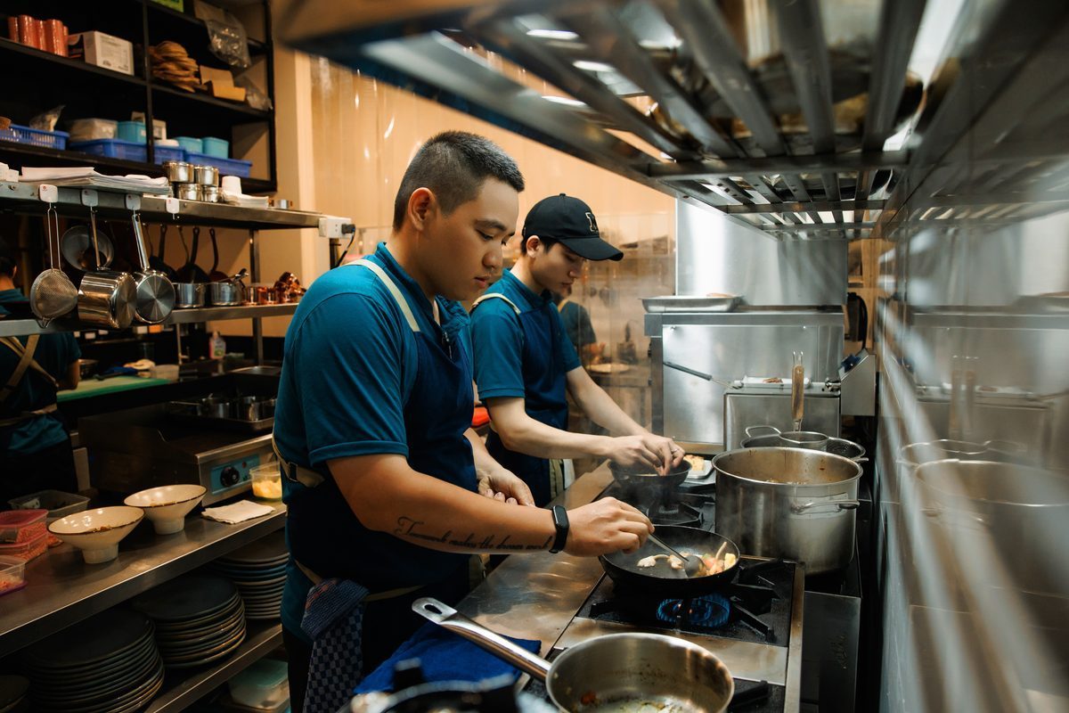 Kitchen team members at La Table